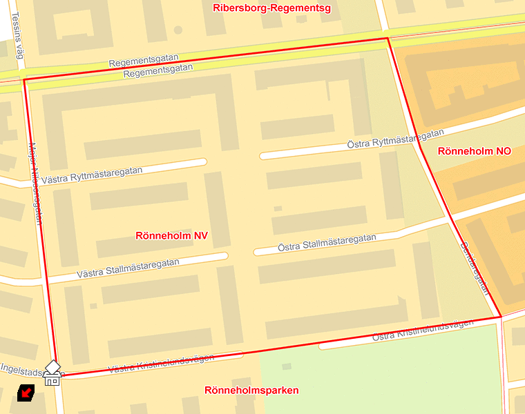 Karta över Rönneholm NV