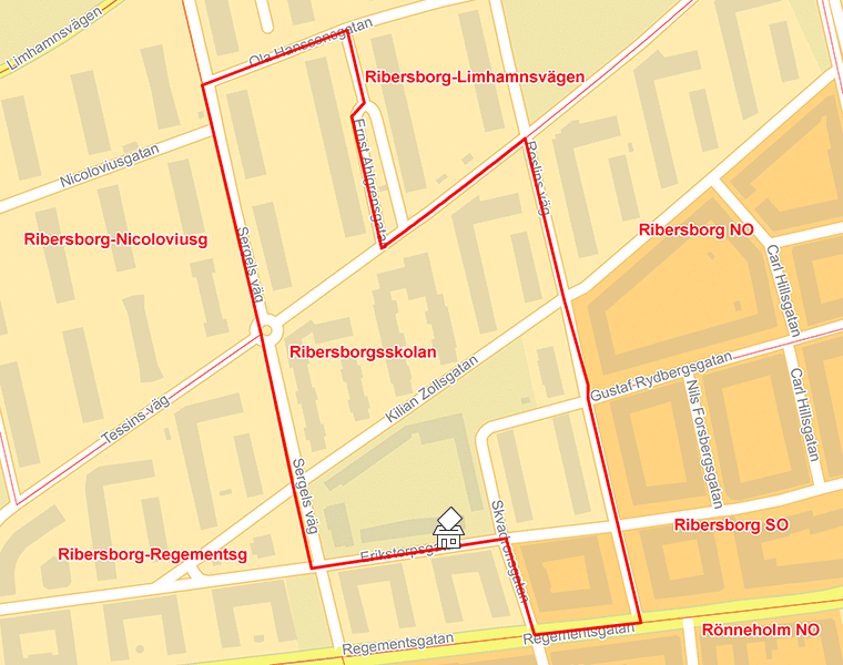 Karta över Ribersborgsskolan