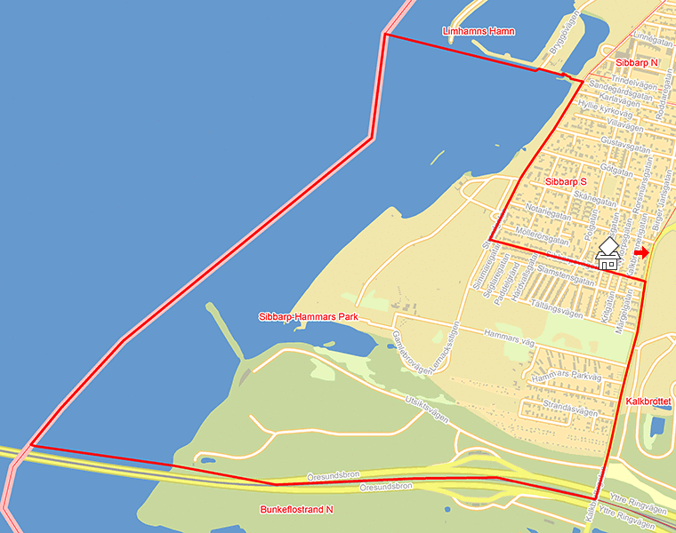Karta över Sibbarp-Hammars Park