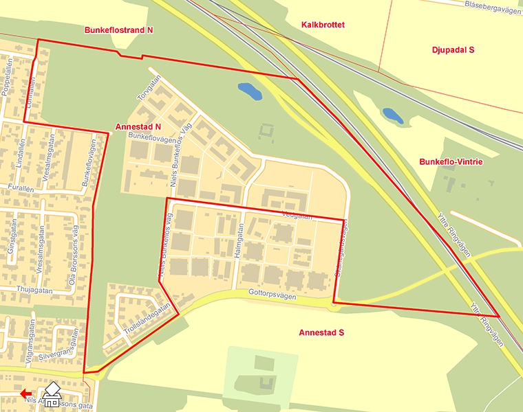 Karta över Annestad N