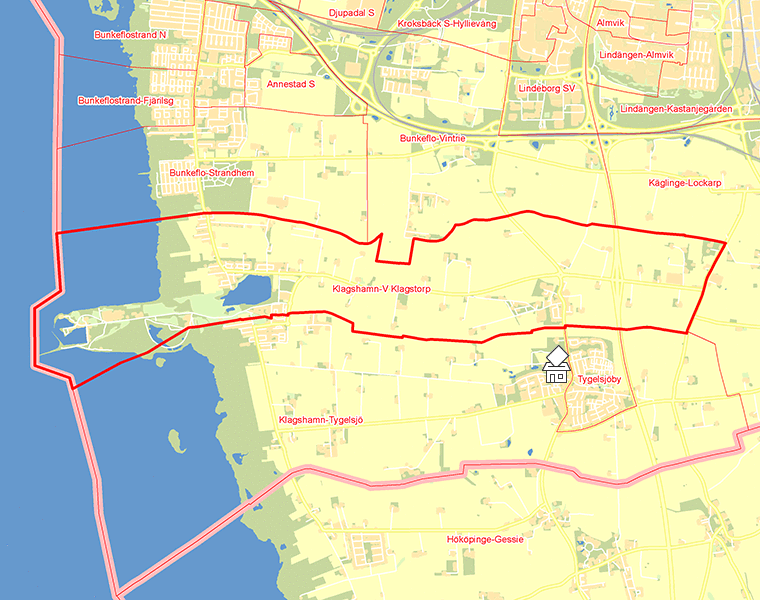 Karta över Klagshamn-V Klagstorp