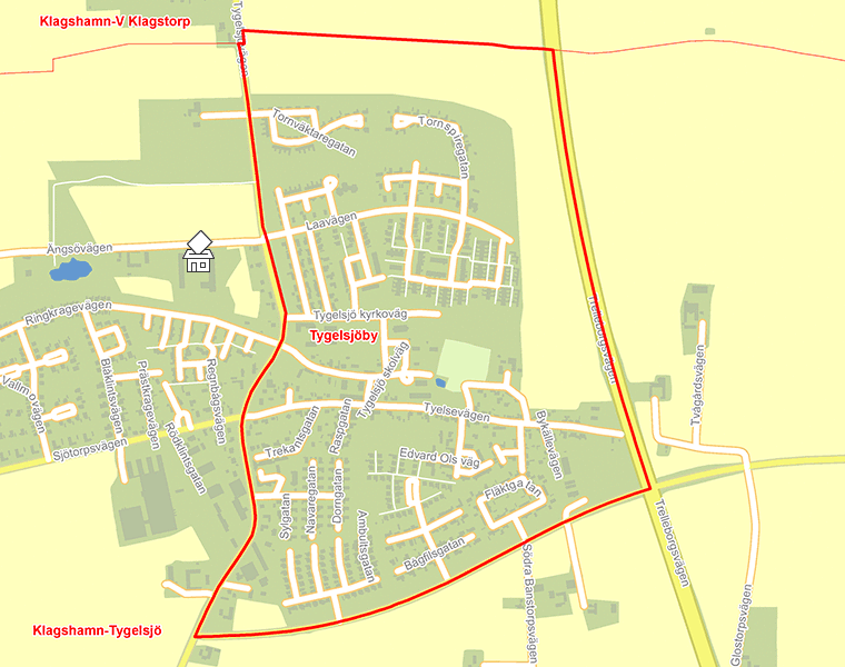 Karta över Tygelsjöby