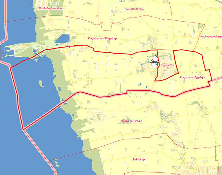 Karta över Klagshamn-Tygelsjö