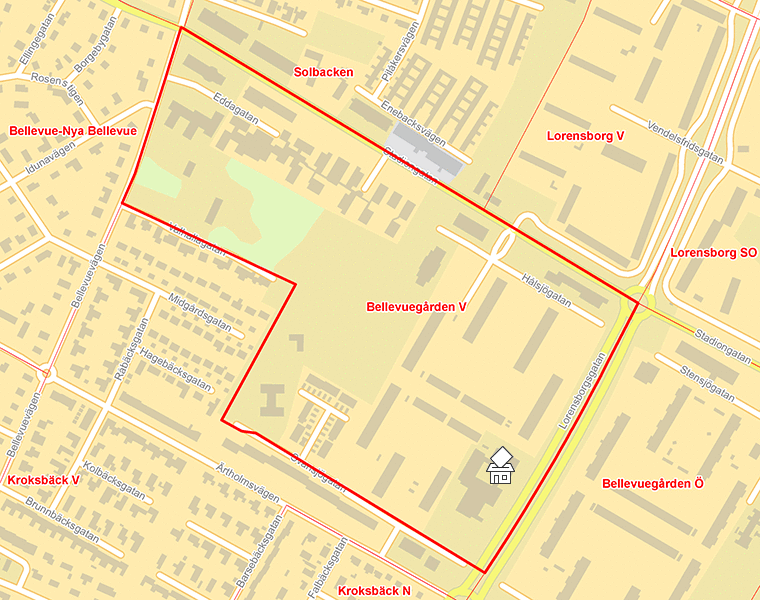 Karta över Bellevuegården V