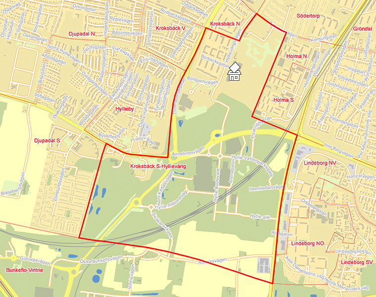 Karta över Kroksbäck S-Hyllievång