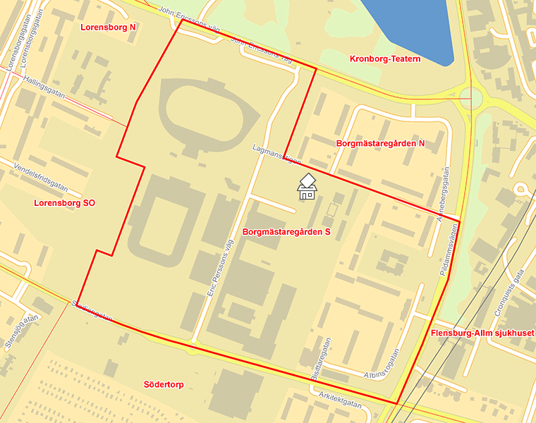 Karta över Borgmästaregården S