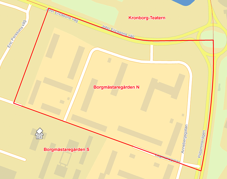 Karta över Borgmästaregården N