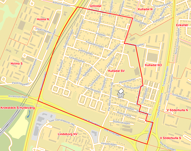 Karta över Kulladal SV