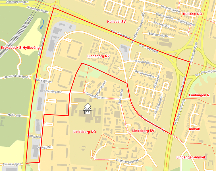 Karta över Lindeborg NV