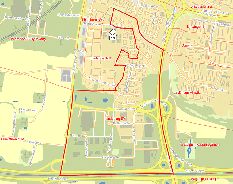 Karta över Lindeborg SV