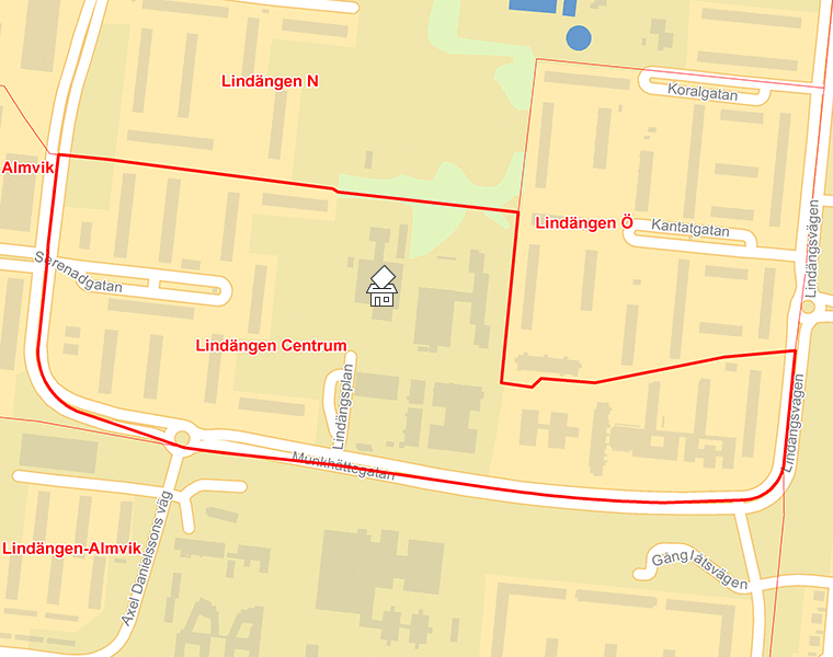 Karta över Lindängen Centrum
