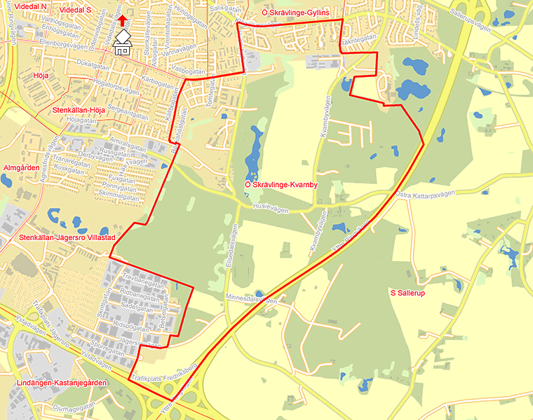 Karta över Ö Skrävlinge-Kvarnby