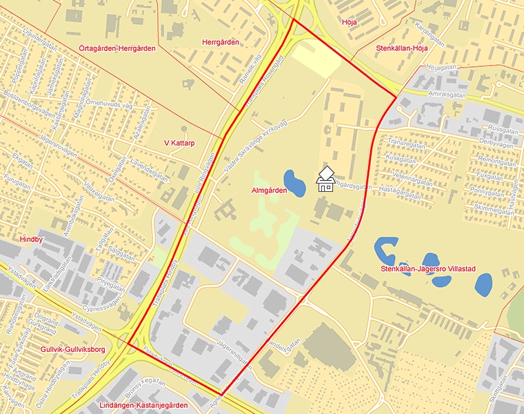 Karta över Almgården