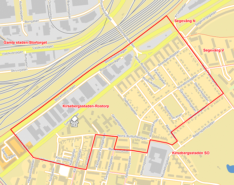 Karta över Kirsebergsstaden-Rostorp