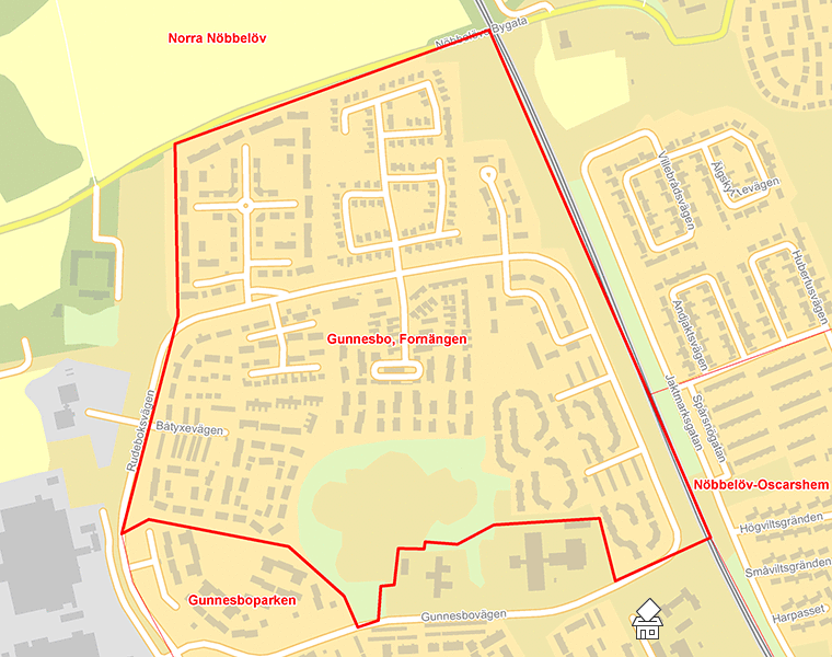 Karta över Gunnesbo, Fornängen