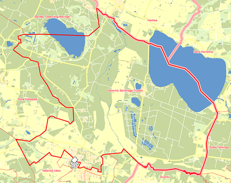Karta över Veberöd, Björkhaga-Trulsbo