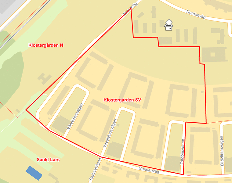 Karta över Klostergården SV