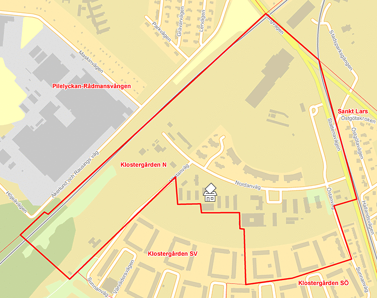 Karta över Klostergården N