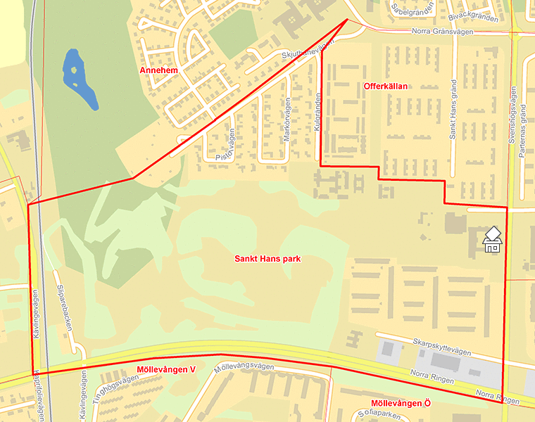 Karta över Sankt Hans park