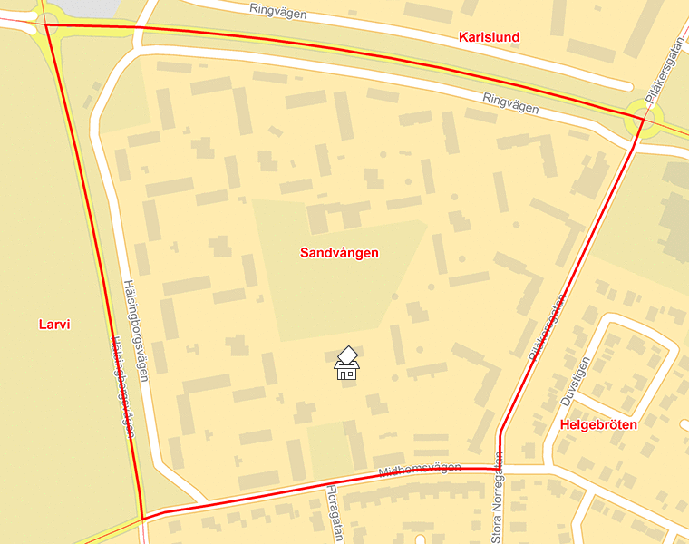 Karta över Sandvången