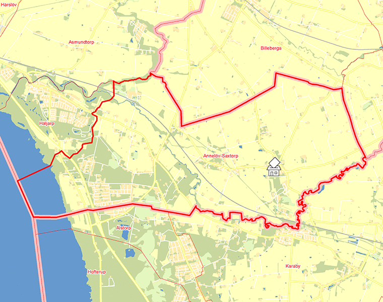 Karta över Annelöv-Saxtorp