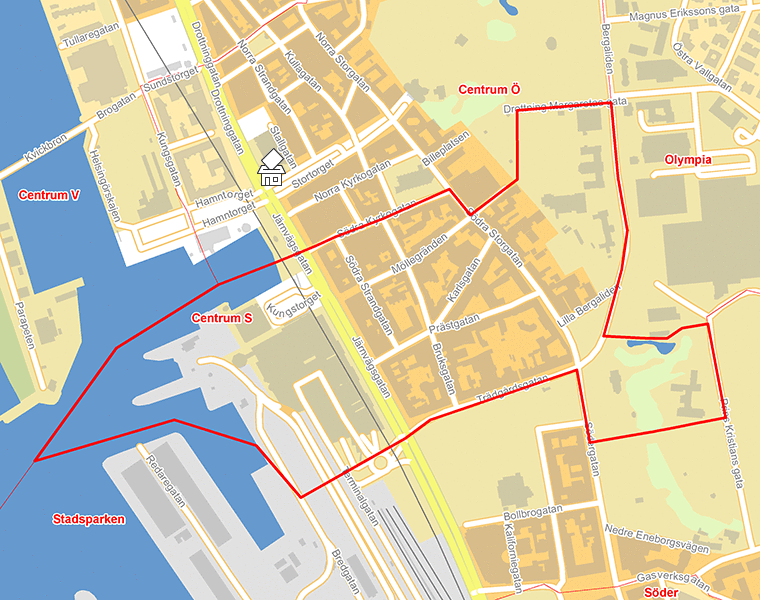 Karta över Centrum S