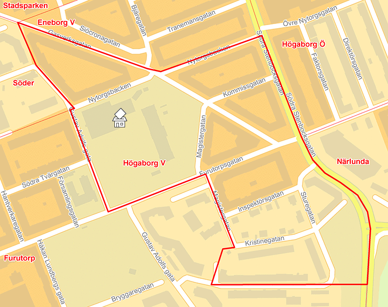 Karta över Högaborg V