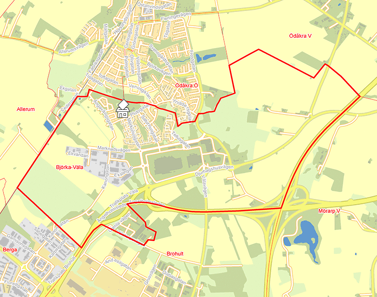 Karta över Björka-Väla