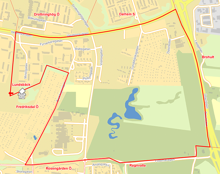 Karta över Lundsbäck