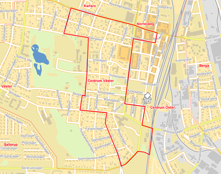 Karta över Centrum Väster