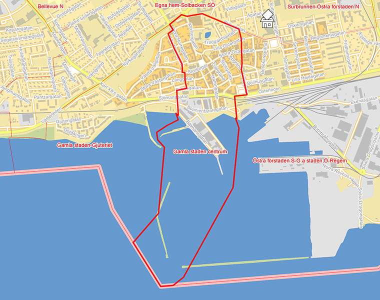 Karta över Gamla staden centrum