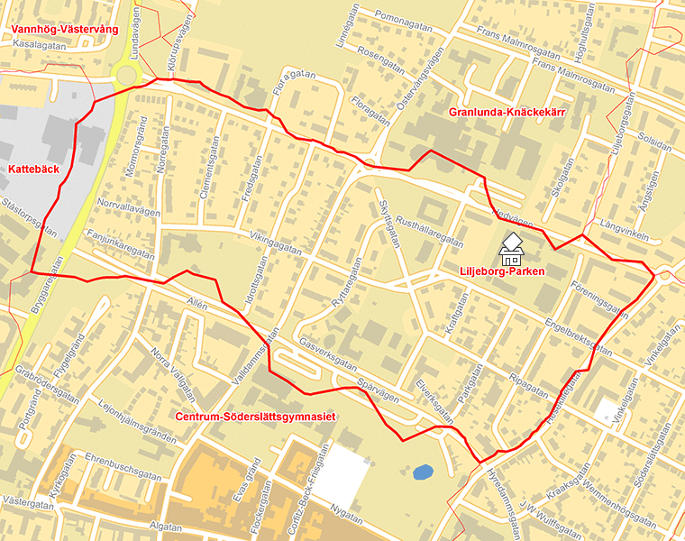 Karta över Liljeborg-Parken