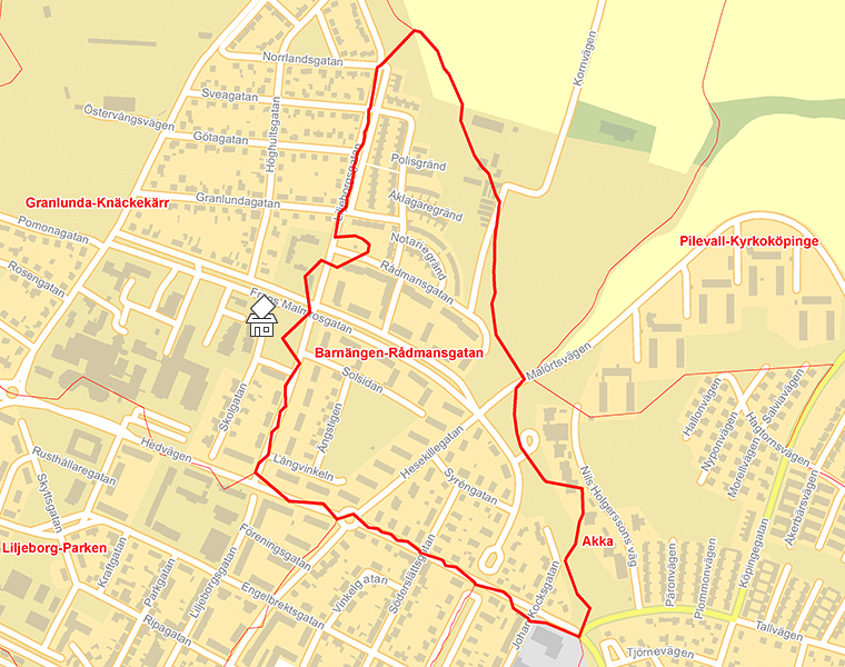 Karta över Barnängen-Rådmansgatan