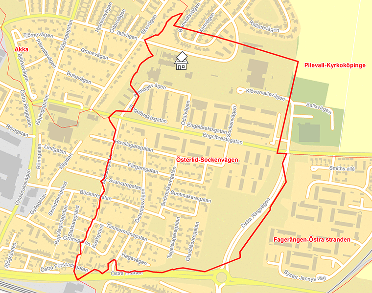 Karta över Österlid-Sockenvägen