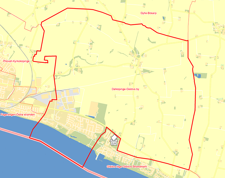 Karta över Dalköpinge-Gislövs by