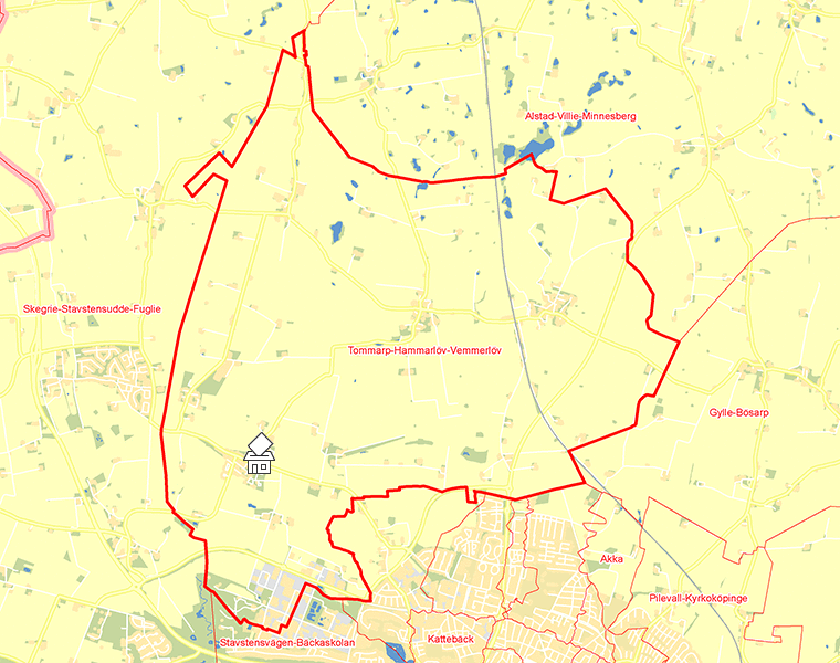 Karta över Tommarp-Hammarlöv-Vemmerlöv