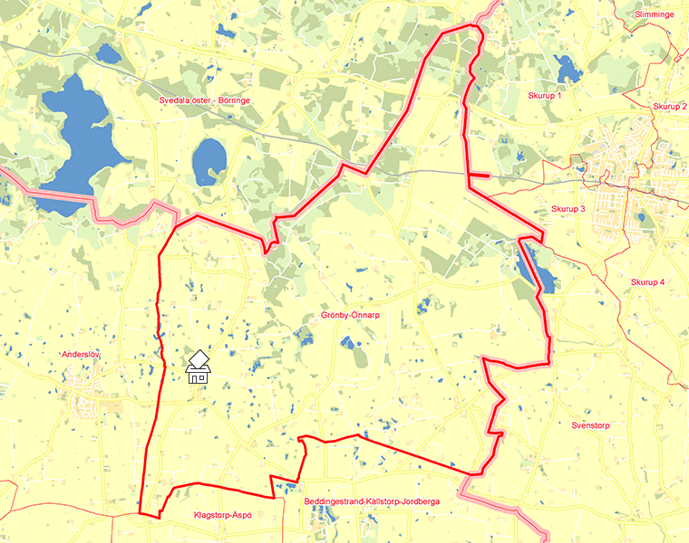 Karta över Grönby-Önnarp