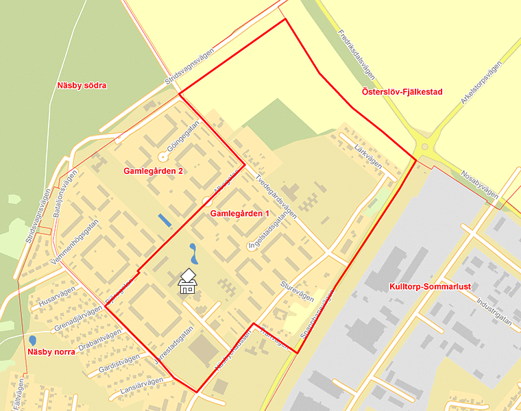 Karta över Gamlegården 1