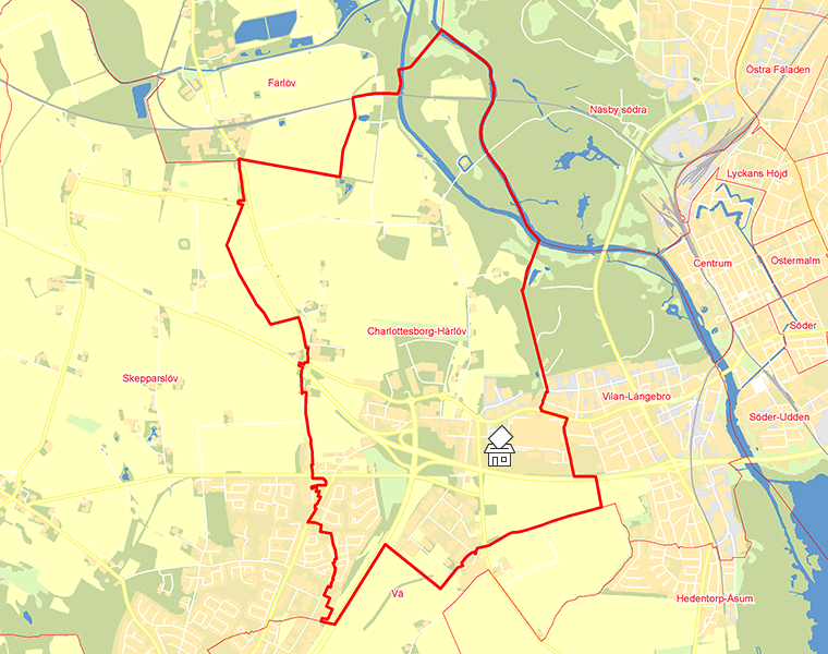 Karta över Charlottesborg-Härlöv