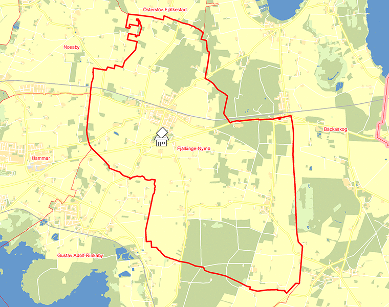 Karta över Fjälkinge-Nymö