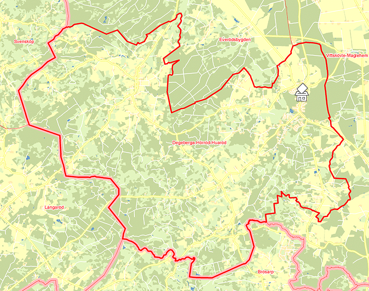 Karta över Degeberga-Hörröd-Huaröd