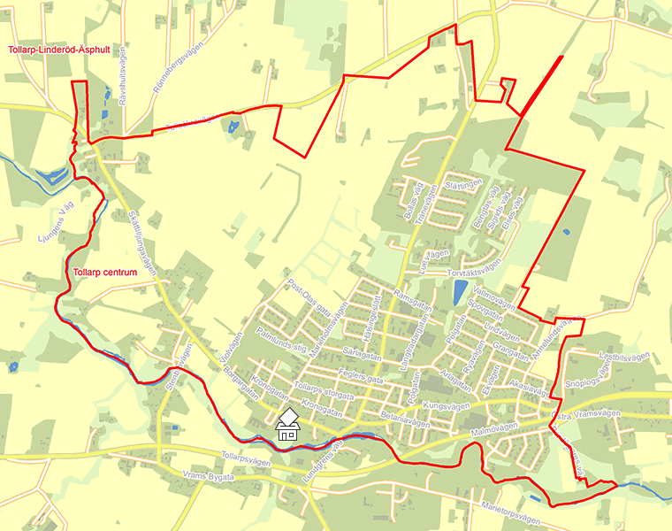 Karta över Tollarp centrum