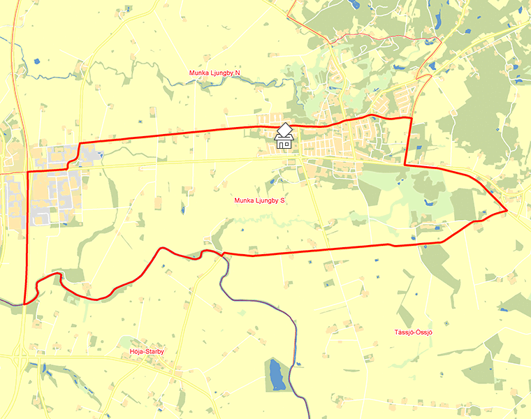 Karta över Munka Ljungby S