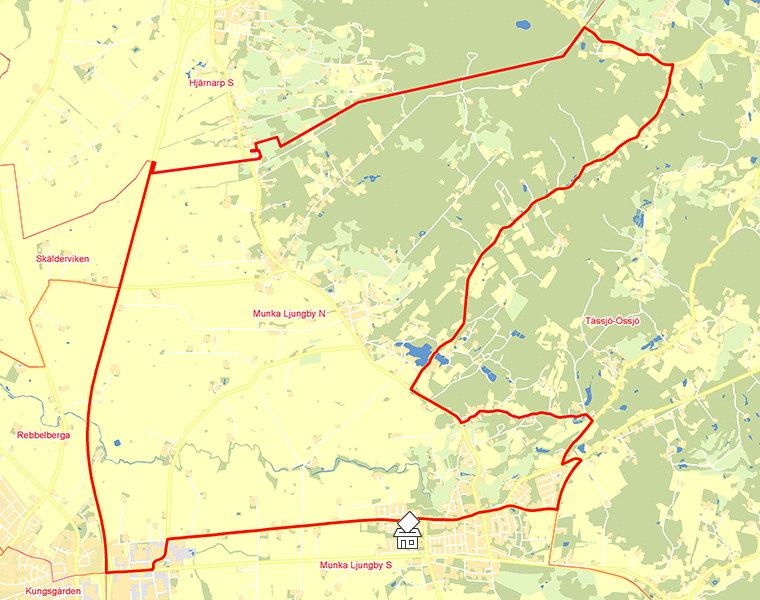 Karta över Munka Ljungby N