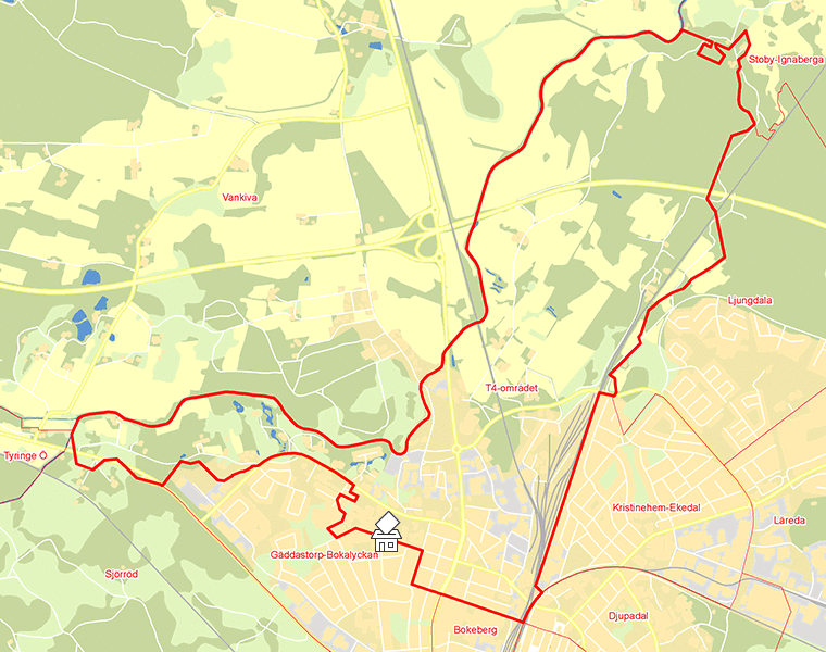Karta över T4-området