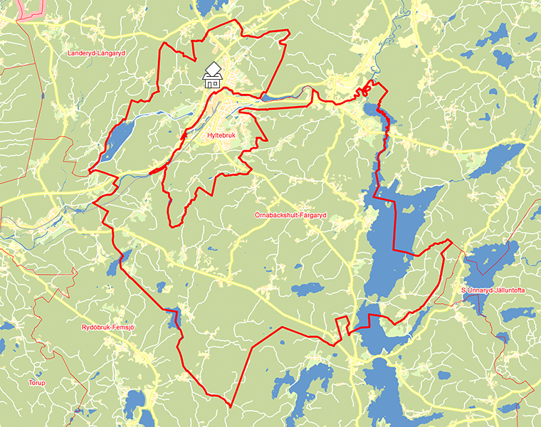 Karta över Örnabäckshult-Färgaryd