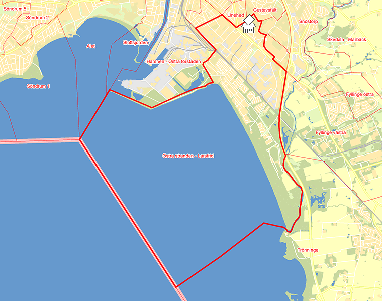 Karta över Östra stranden - Larsfrid