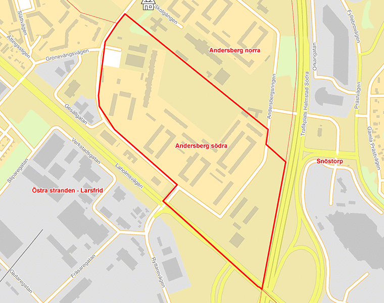 Karta över Andersberg södra