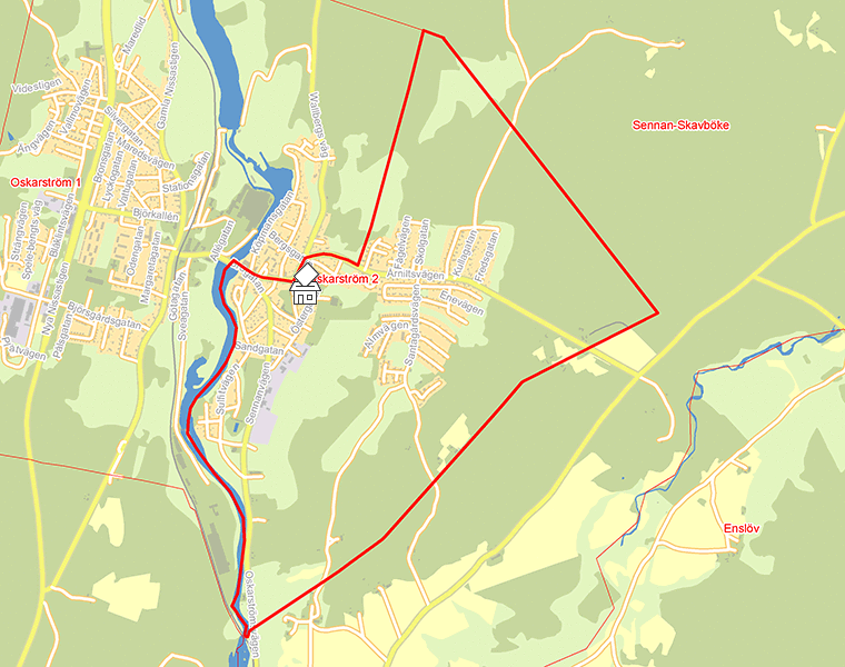 Karta över Oskarström 2