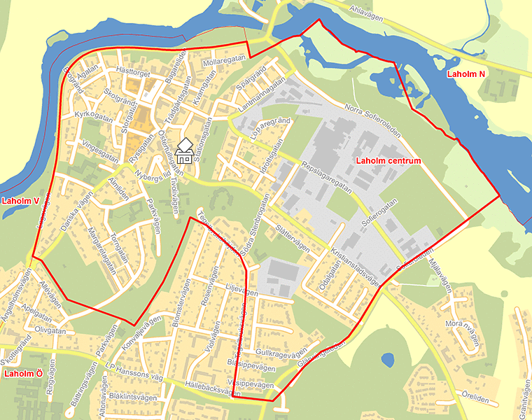 Karta över Laholm centrum